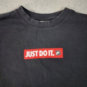 Nike Sportswear Fleece Crew "Just Do It" Sweatshirt Mens XL Black BV5089-010